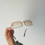 Unisex Tint Rimless Square Sunglasses Rectangular Hip Hop Fashion Sunglasses