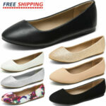Women Casual Slip On Ballerina Ballet Flat Comfort Round Toe Dress Flat Shoes