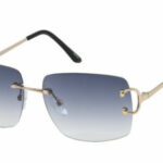 Men Sunglasses Gold Clear Lens Eye Glasses Brown Metal Frame Hip Hop Fashion