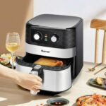 Costway 1700W Electric Deep Fryer 21-Cup/ 5.3QT Stainless Steel w/ Triple Basket