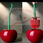 Creative Toilet Brush Holder Set Cherry Shape Standing WC Cleaning Bathroom