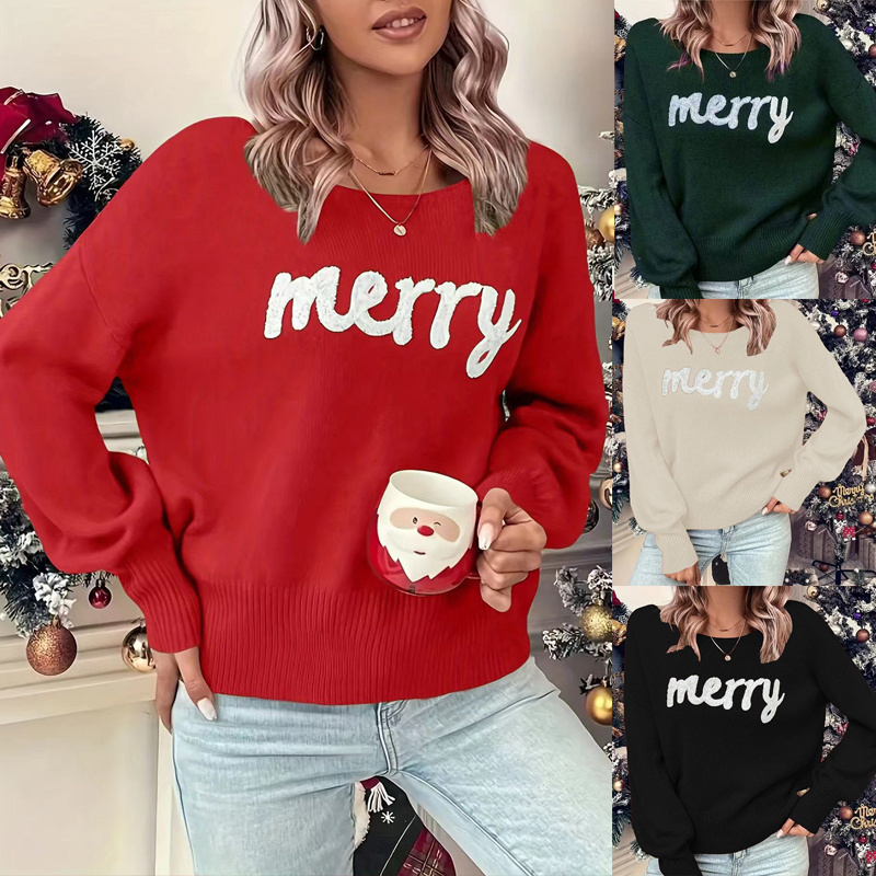 Women's Crew Neck Knit Pullover Sweater