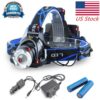 990000LM LED Headlamp Rechargeable Headlight Zoomable Head Torch Lamp Flashlight