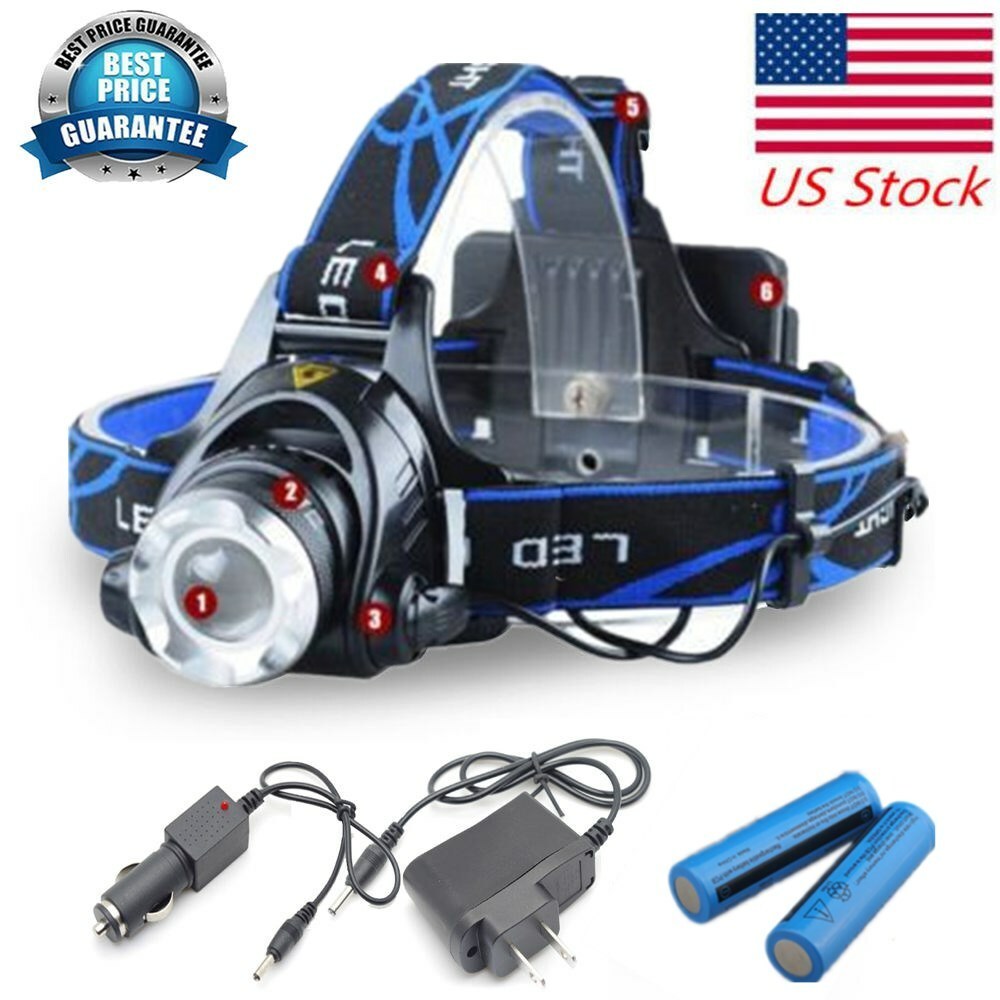 990000LM LED Headlamp Rechargeable Headlight Zoomable Head Torch Lamp Flashlight