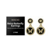 Vintage Butterfly Drop Earrings, Gold Tone