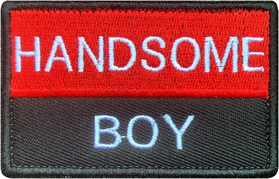 Tactical Handsome Boy Patch, Funny Handsome Boy Patches With Hook And Loop For Attach To Boys Mens Clothes Clothing Caps Jeans
