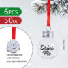 6Pcs Christmas Fillable Clear Ornaments Drink Balls, 50ml Plastic Ornaments Balls For Christmas Tree Hanging Decor White Elephant Gifts
