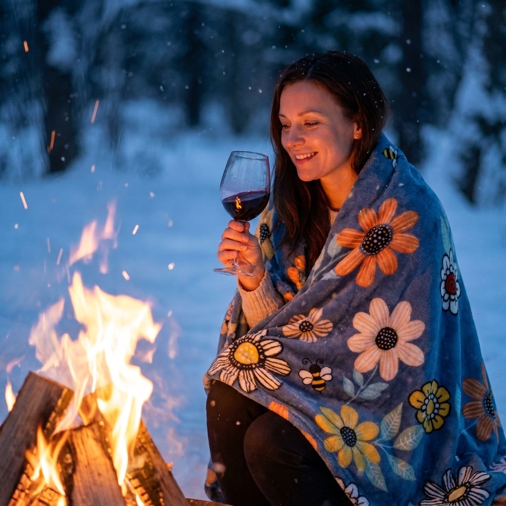 1PC Soft Fleece Throw Blanket, Lightweight Warm Plush Blanket For Camping Sofa Bedroom