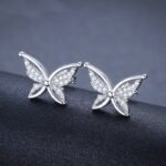 Personality All-Match Full Rhinestone Zircon Butterfly Copper-Plated Stud Earrings