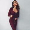 Women's Slim Long-Sleeve Cocktail Dress