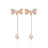 Sterling Silver Bow Tassel Stud Earrings