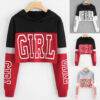 Women's Patchwork Crop Hoodie