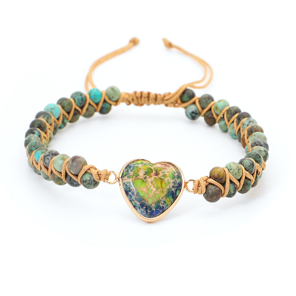 Handmade Woven Bracelet Love Stone Winding