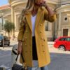 Women's Double-Breasted Wool-Blend Lapel Jacket