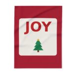 Joy Christmas Fleece Throw Blanket, Cozy Holiday Gift