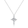 Rotatable Crown Cross Necklace for Women, Cubic Zirconia Paved Faith