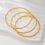 1Pcs Simple And Fashion Gold Bracelet Fried Dough Twists Rope Bracelet For Women