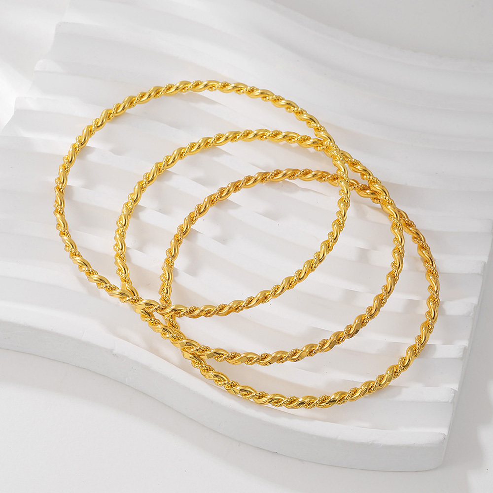 1Pcs Simple And Fashion Gold Bracelet Fried Dough Twists Rope Bracelet For Women