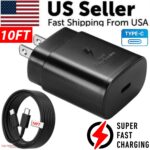 25w Super Fast Charger Type USB-C 10FT Cable for Galaxy