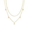 Gold Waterdrop Charm Double Layer Chain Necklace