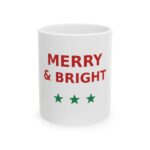 Merry and Bright Holiday Ceramic Mug, 11oz