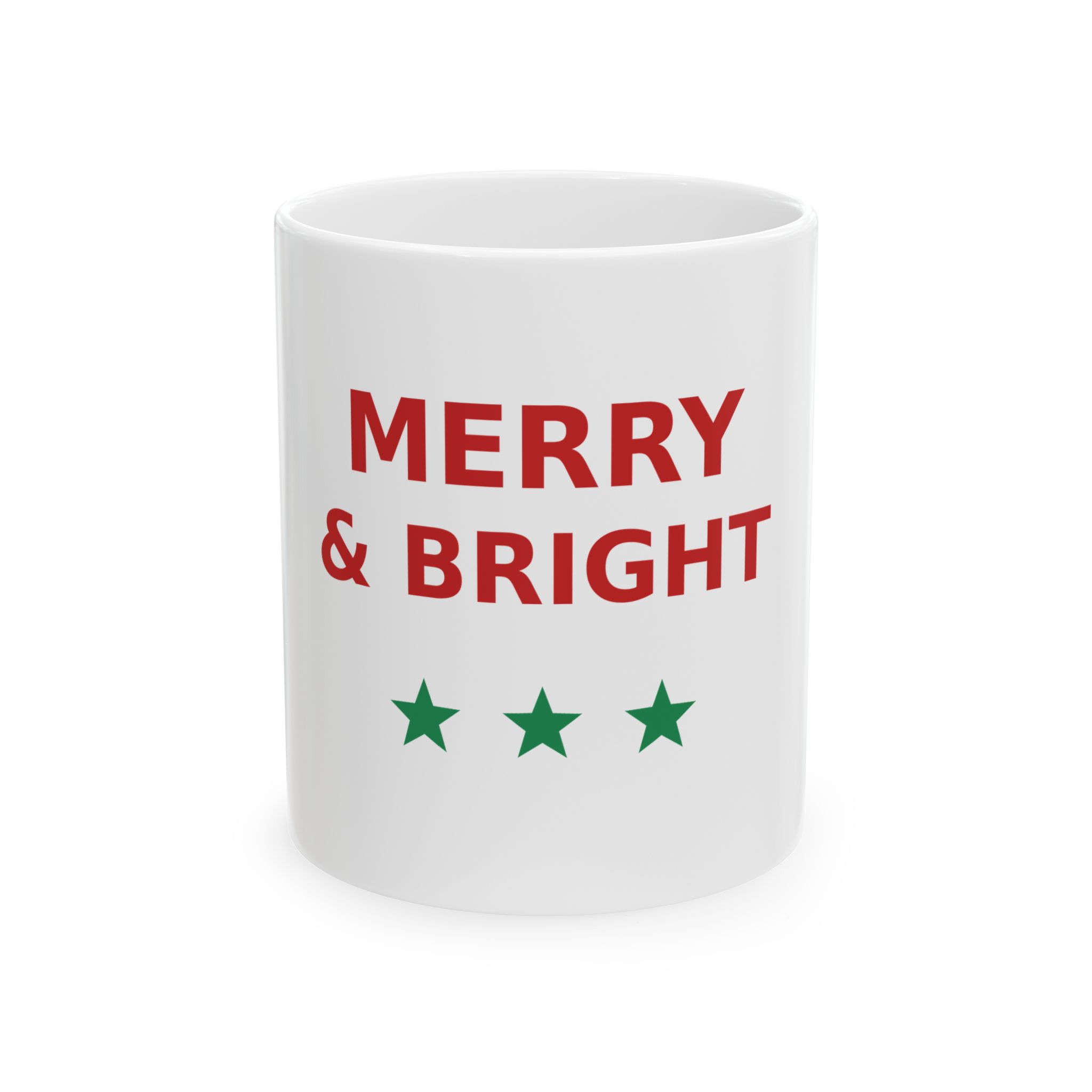 Merry and Bright Holiday Ceramic Mug, 11oz