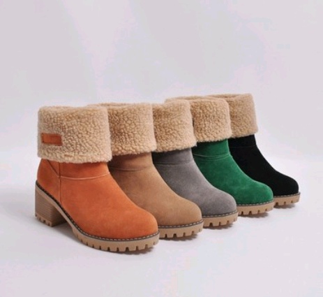 Women's Faux Suede Mid-Calf Snow Boots