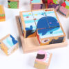 Six-Sided Wooden Picture Puzzle Cubes