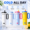 26oz Insulated Tumbler With Handle & Straw, Stainless Steel Cold Cup Keeps Drinks Cold12H Large Capacity Travel Mug, Double Wall Vacuum Insulated Tumbler Reusable Stainless Steel Coffee Tumbler With L