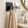 2pcs Adhesive Towel Hook, Stainless Steel Square Wall for Bathroom