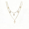 24k Gold Jewelry,Cross Heart Charm Choker Necklace for Women Dainty