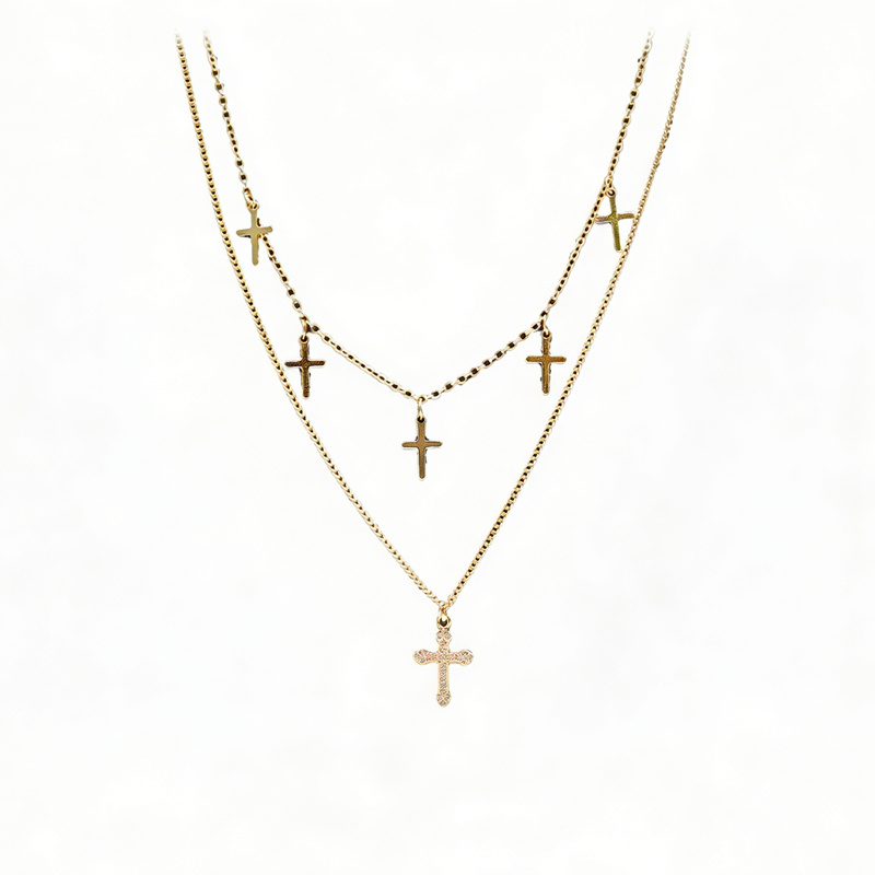 24k Gold Jewelry,Cross Heart Charm Choker Necklace for Women Dainty