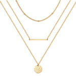 14K Gold Plated Layered Choker Necklace Set for Women