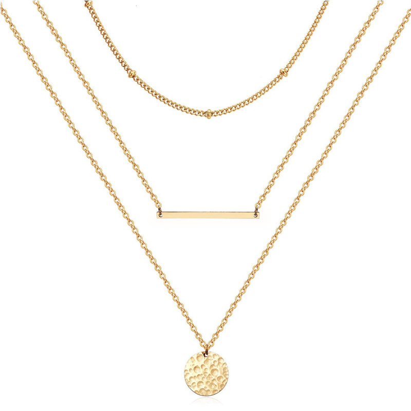 14K Gold Plated Layered Choker Necklace Set for Women