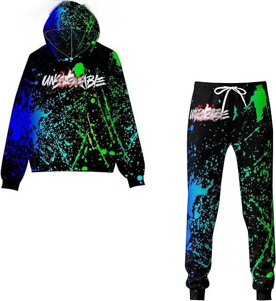 Kids Boys Game Tracksuits Cool Hoodies And Sweatpants Outfits Sweatsuits Boys Clothes Size (S)