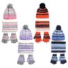 1Set Winter Kids Knitted Hat Scarf Gloves 3Pcs Boys Girls Winter Warm Beanie Hat And Glove Scarf Set Beanie Neck Warmer Mittens For 4- To 7 Years Old Kids