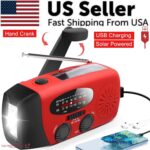Emergency Hand Crank Solar Weather Radio with Power Bank & Flashlight