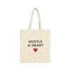 Hustle and Heart Canvas Tote Bag, Cotton Shopping Tote