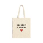 Hustle and Heart Canvas Tote Bag, Cotton Shopping Tote