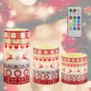 3Pack Christmas Flameless LED Candles Deer Flickering Candle Lights Pillar