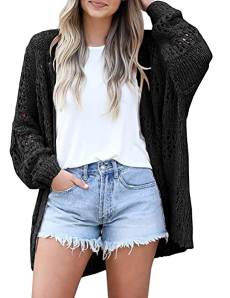 Long-Sleeved Lightweight Loose Cardigan Sweater