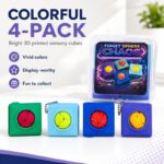 4PCS Textured Fidget Cube Set, 3D Printed Squeeze & Twist