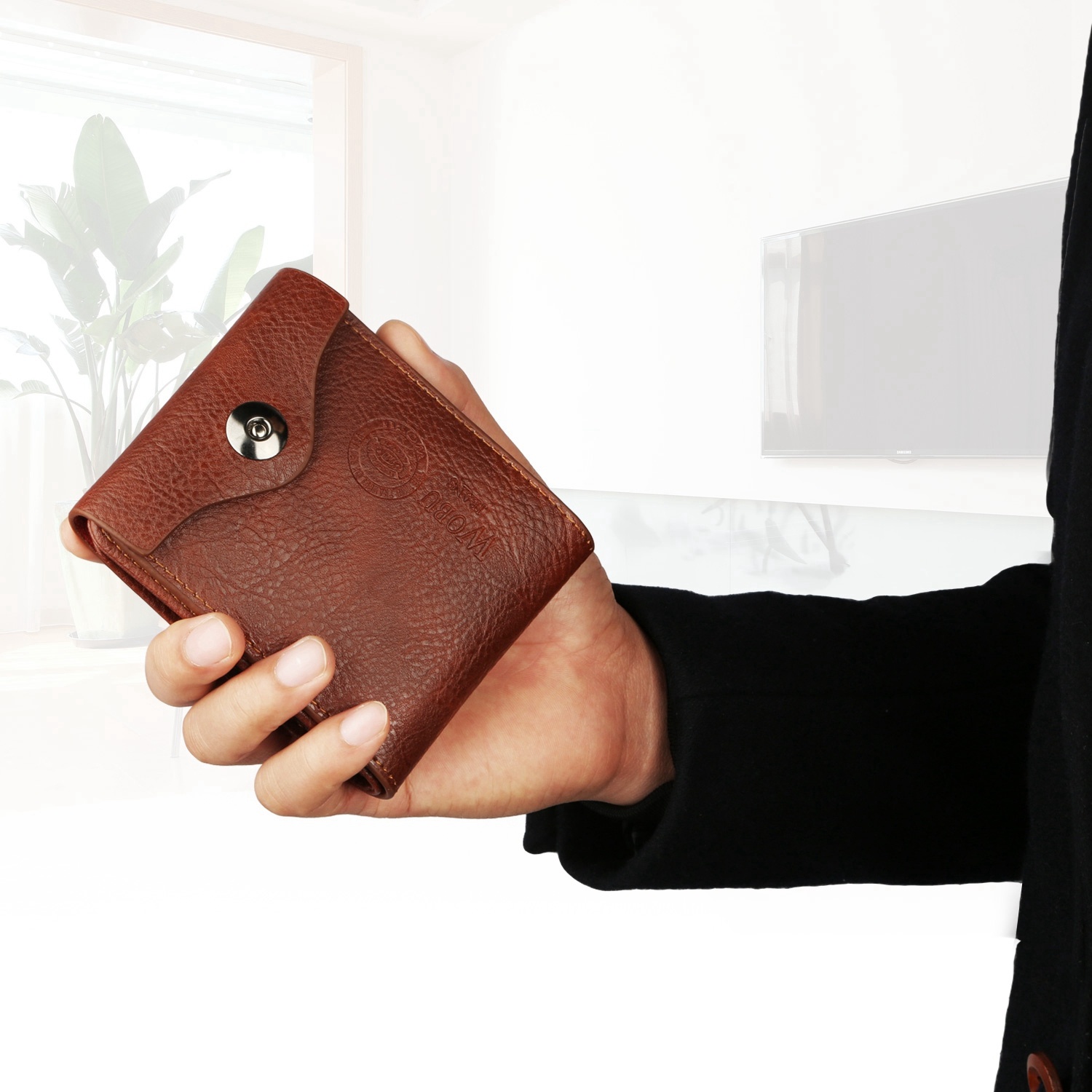Men Wallet PU Leather Purse Slim Card Holder Cases