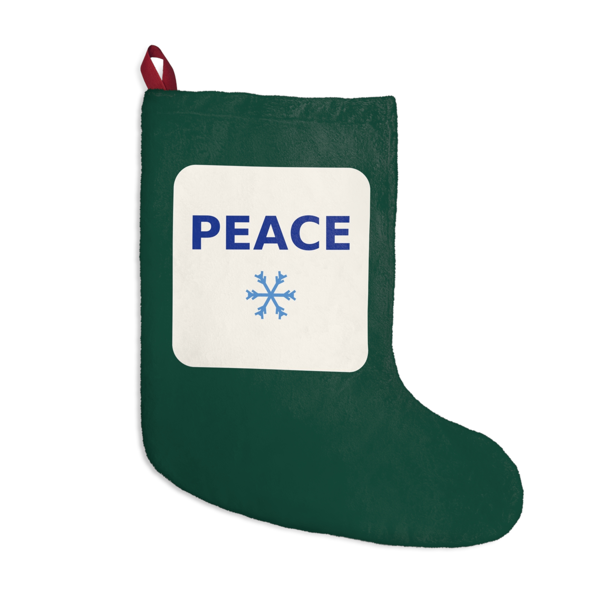 Peace Christmas Stocking, Festive Holiday Stocking