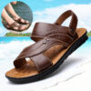 Men Sandals Summer Beach Shoes Adjustable Back Strap Design Slippers