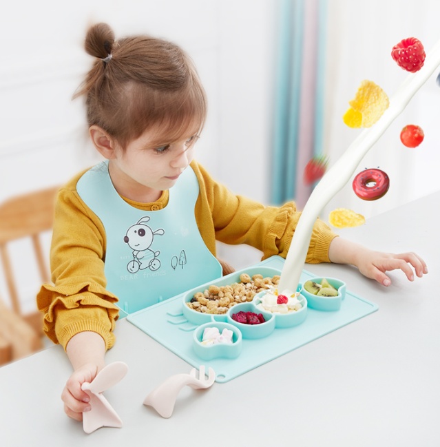 Baby Silicone Suction Divided Plate