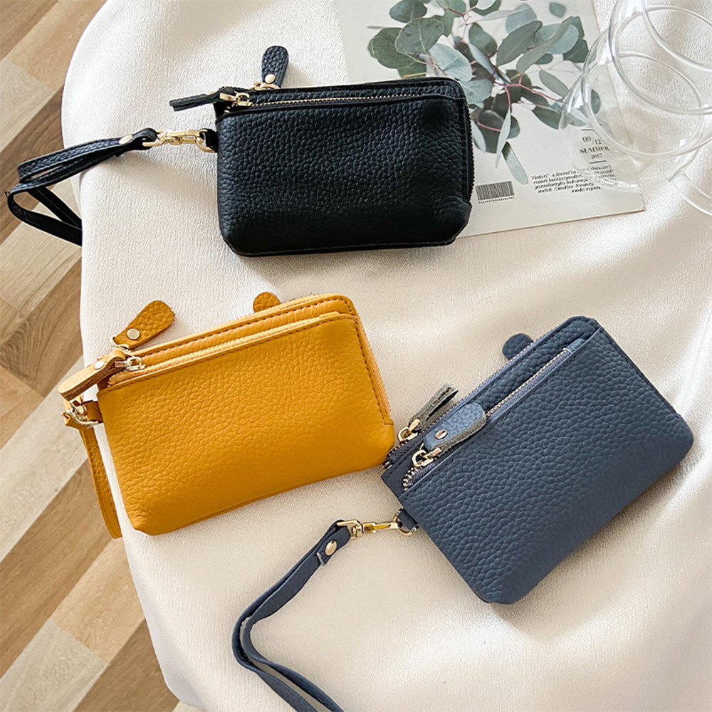 Leather Ladies Wallet Zipper Coins