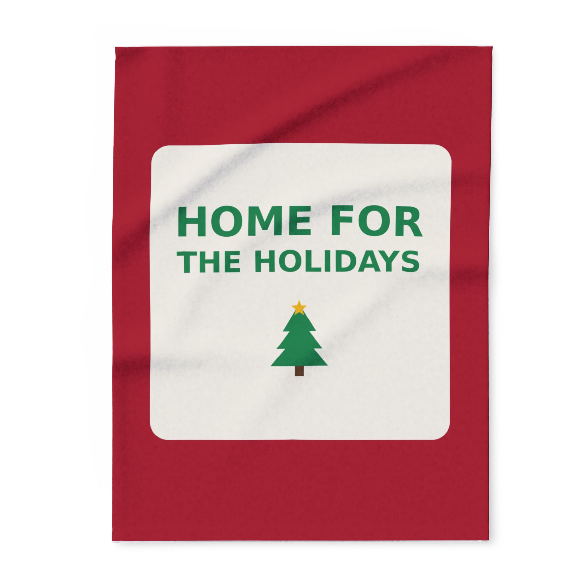 Home for the Holidays Christmas Fleece Throw Blanket, Cozy Holiday Gift