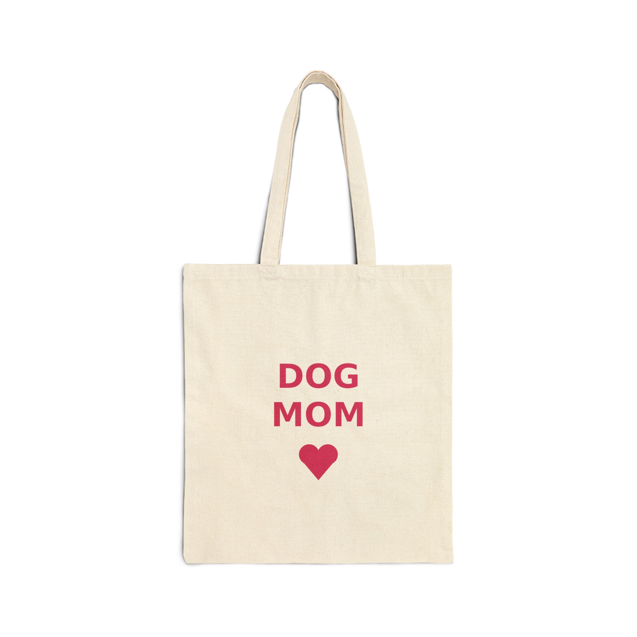 Dog Mom Canvas Tote Bag, Cotton Shopping Tote