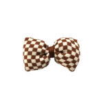Plaid Bow Hair Clips - Coffee